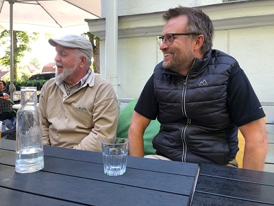 Ulf Hjelm och Anders Gerestrand under klubbmiddagen